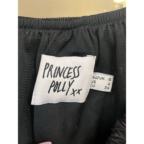 Y2K 90s Babydoll Mini Dress Size 4 Black Milkmaid Lace Whimsygoth Grunge.    X - Picture 3 of 5